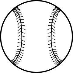 Softball vector outline illustration
