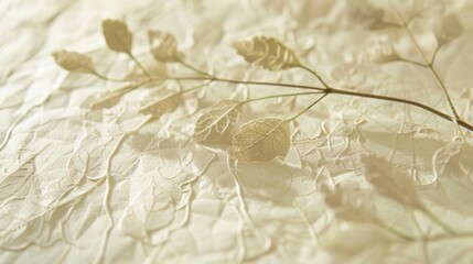 A natureinspired design printed on handmade recycled paper for a unique touch.