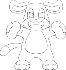 Dog Boxer Boxing gloves Boxing Animal Vector Graphic Art Illustration