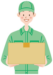 荷物を運ぶ　ダンボール　宅配　配達