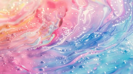 Obraz premium Abstract pastel paint splashes creating a colorful background with a geometric gradient and vibrant color palette