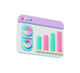 3D 비즈니스 그래프 차트 아이콘 3D Business Chart Graph Icon