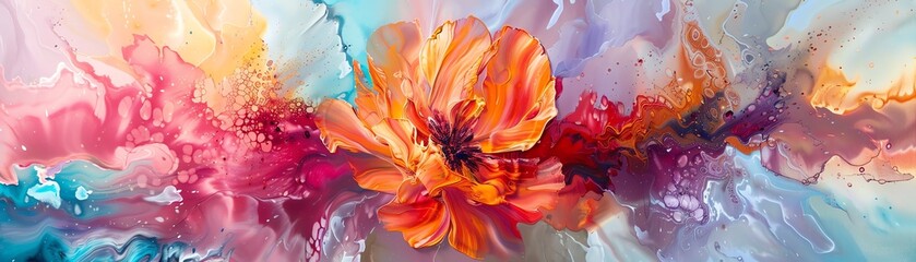 Petal pusher abstract flower painting