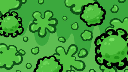 アメコミ風_ウイルスが繁殖するイメージの背景_16:9