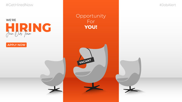 We are hiring job candidate post and flyer template. Join our team and hiring concept. Open vacancy and hiring creative ads and poster vector illustration