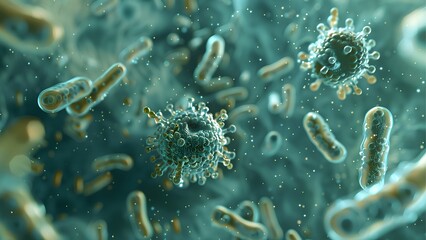 Fototapeta premium bacteria cell on microscope