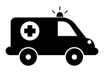 Ambulance icon. Vector illustration isolated on white background.