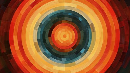 Geometric background with concentric circles in warm, earthy colors, creating a harmonious feel
