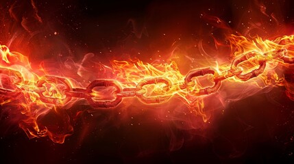 Fiery chains as a powerful symbol of resilience and strength during challenging times