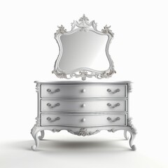antique mirror isolated on white background