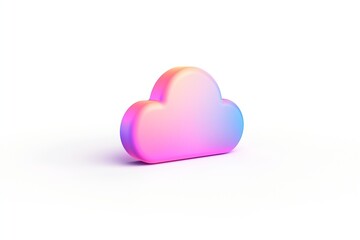 Minimalist technology icon for cloud computing in business, isolated on white background 