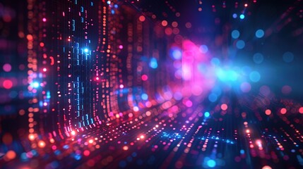 tech background with holographic elements and data streams