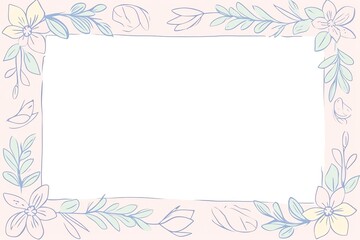 A delicate floral frame illustration with soft pastel colors, perfect for invitations, greeting cards, and decorative placeholders.