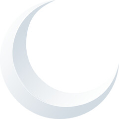 3D silver white crescent moon