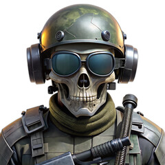 military army skull night vision goggle with gun