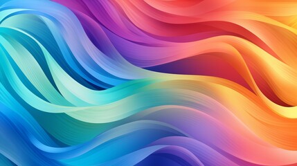 Obraz premium Abstract background of interlaced rainbows, digital creation, vibrant swirls, seamless pattern
