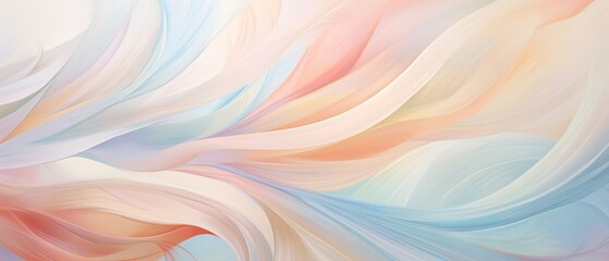 Obraz premium Gentle whirls of pastel tones, abstract art, soothing wallpaper, light diffusion, airy effect
