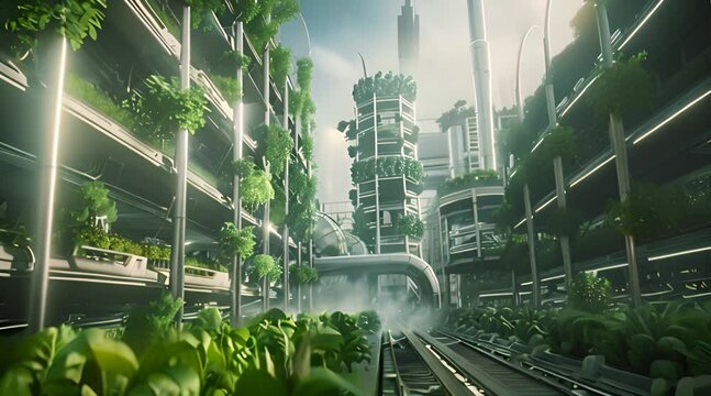 Vertical forest in a modern futuristic city 