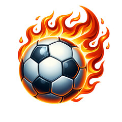 Fototapeta premium soccer ball fire flames