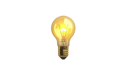 Glowing yellow light bulb