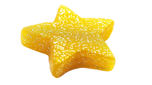 Glitter yellow star 
