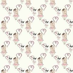 Cheerful Corgi Seamless Vector Pattern Design