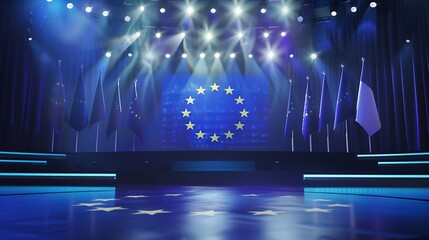 flag, blue, europa, choice, election, star, eu, voting, politic, decision, democracy, government, union, vote, country, european, symbol, 2024, freedom, patriotism, euro, banner, concept, hand, ballot