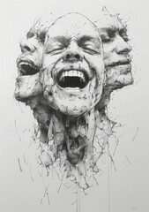 Suffering from depression and mind disorder, AI generated