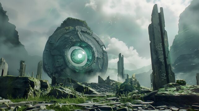 The discovery of an ancient alien artifact in the ruins of a forgotten civilization