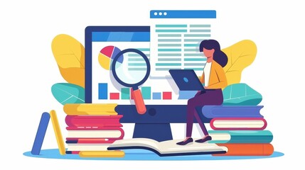 person researches online educational resources to improve their financial knowledge.