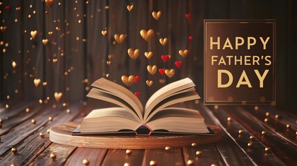 Kaleidoscopic fathers day book ornament greetings designs