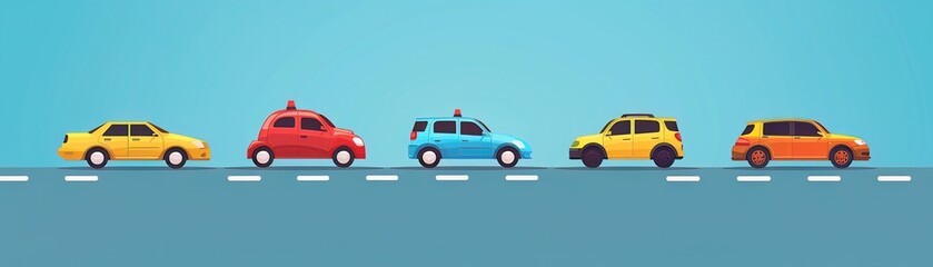 Fototapeta premium Carpooling and ride sharing apps to decrease the number of vehicles on the road, lowering air pollution