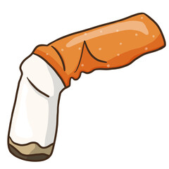 Cigarettes trash and waste social issue illustration 