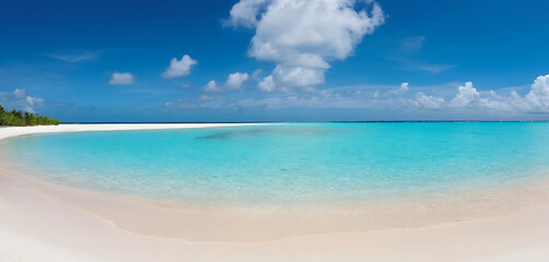 Fototapeta premium beach with blue sky and clouds
