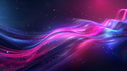 Fototapeta premium Futuristic Glowing Particle Waves..