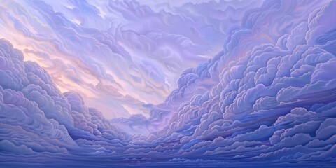 Beautiful abstract purple waves, artistic flowing lines creating a mesmerizing serene background, copy space and visual experience