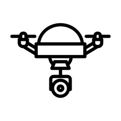 Drone line icon. Drone icon. Camera drone icon isolated on white background. Transparent background, minimalist symbol. Vector images