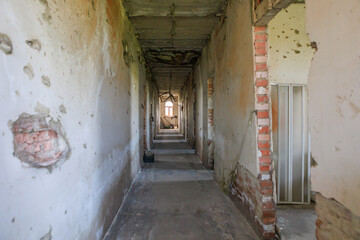 Destroyed orthodox church during war in Ukraine.
