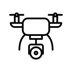 Drone line icon. Drone icon. Camera drone icon isolated on white background. Transparent background, minimalist symbol. Vector images