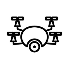 Drone line icon. Drone icon. Camera drone icon isolated on white background. Transparent background, minimalist symbol. Vector images