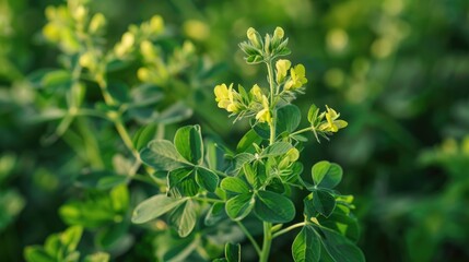 Medicago arborea belongs to the Fabaceae family as a flowering plant species