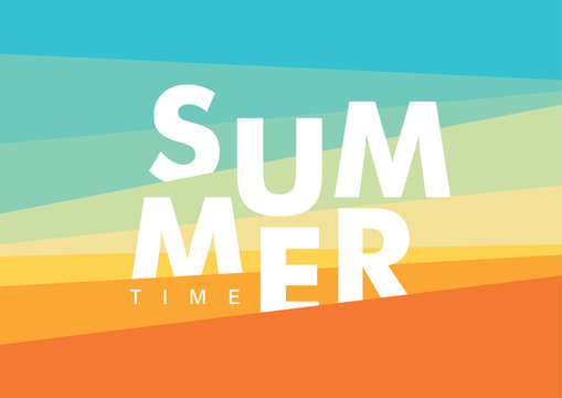 abstract summer time banner, vector illustration with blue and orange colors,template for background,cards,wallpaper