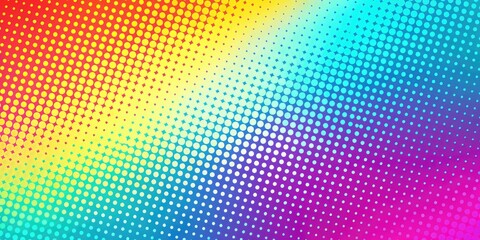 Rainbow Colored Background With Halftone Dots. Generative AI