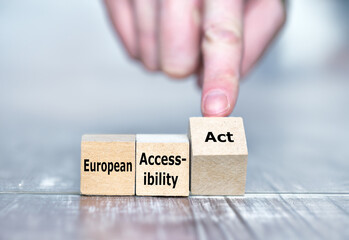 Cubes form the expression 'European Accessibility Act' as symbol for the new European law in 2025.