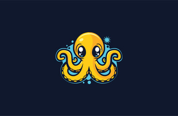 Octopus logo design template vector illustration