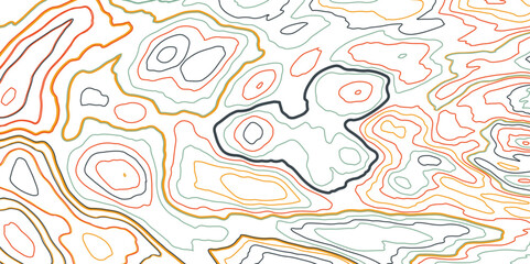 The stylized height of the topographic contour in lines and contours. The concept of a conditional geography scheme and the terrain path. beautiful wave lines and topography map. Vector illustration.