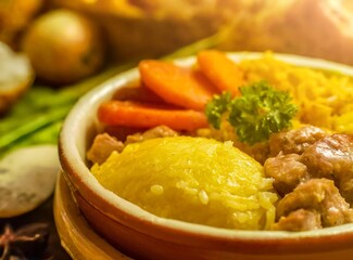Traditional Brazilian food dish tasty homemade lunch