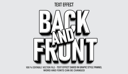 Simple Sticker Back and Front Bold 3d editable text effect style © danis_saepudin
