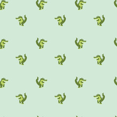 Cute crocodile animals seamless pattern background