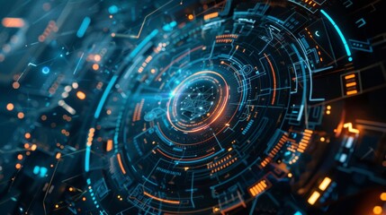 Obraz premium Digital abstract background for technological operations, AI, neural networks